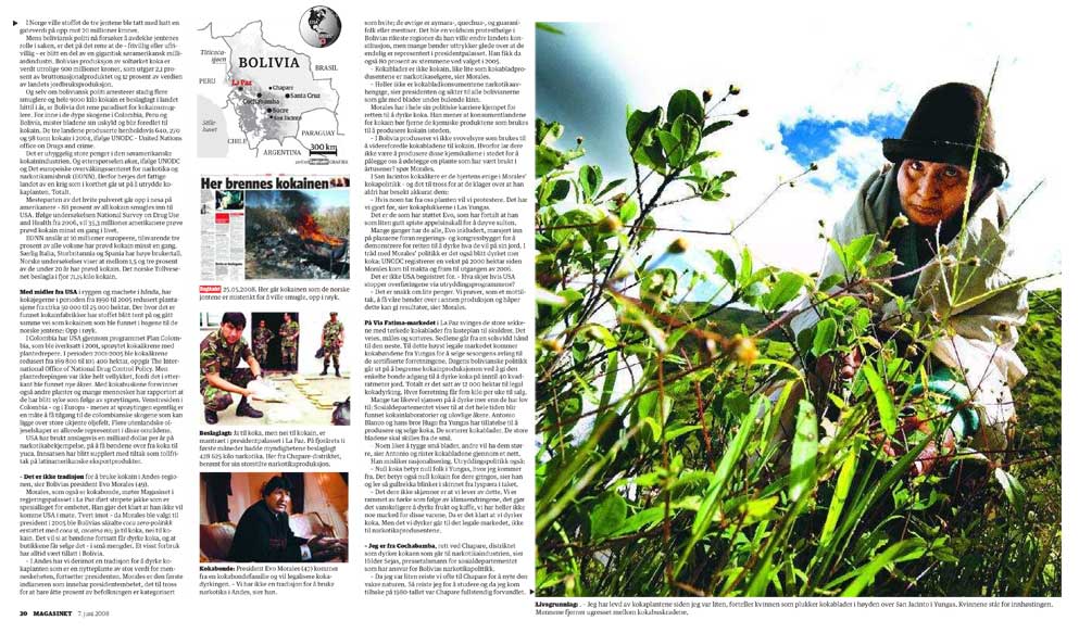 Las Yungas. Evo Morales. Kokain. Dagbladet Magasinet.