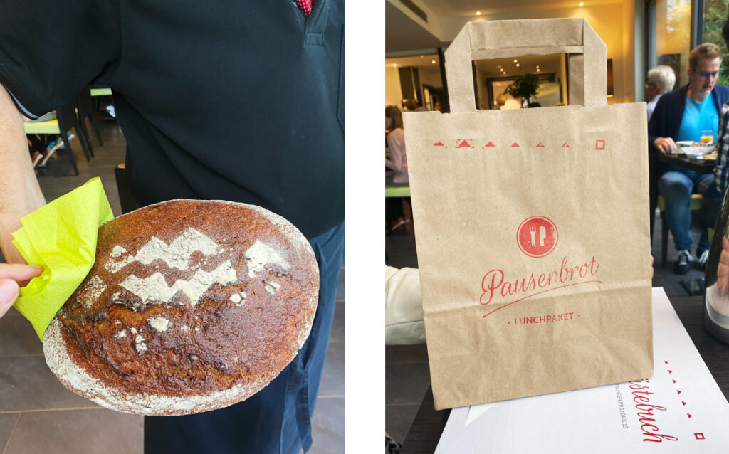 frokost og matpakke fra hotellet